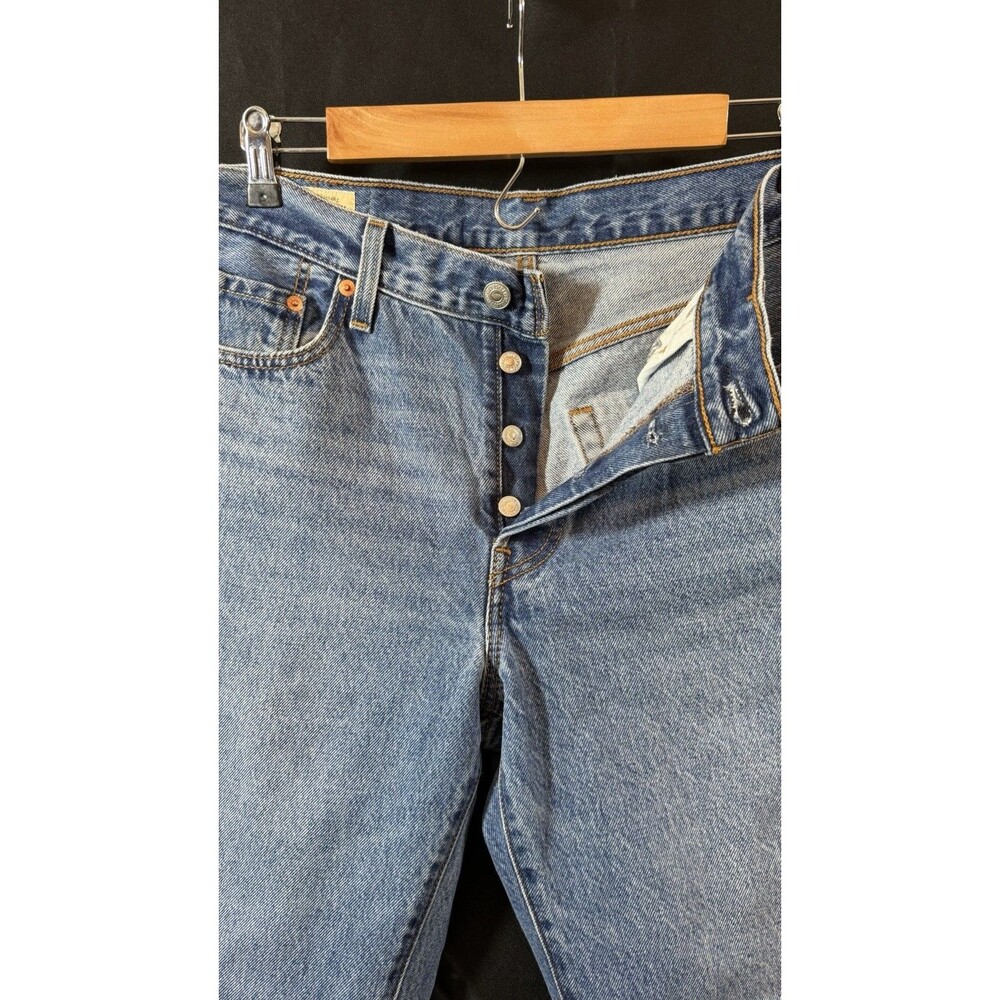 Levi's Premium 501 '90s Women's Straight Leg Jeans W28 L30 Blue Button Fly